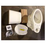 Glacier Bay 12 inch Rough In Two-Piece 1.1 GPF/1.6 GPF Dual Flush Elongated Toilet in White Seat Included   Customer Returns See Pictrures