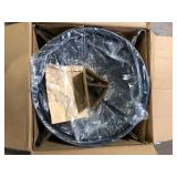 Hampton Bay Piedmont 29.6 in. W Black Steel Wood Outdoor Fire Pit with Screen and Poker Included  Customer Returns See Pictures