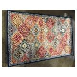 Montage Red/Aqua 4 ft. x 6 ft. Bohemian Border Indoor/Outdoor Patio Area Rug by SAFAVIEH Customer Returns See Pictures