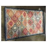 Montage Red/Aqua 4 ft. x 6 ft. Bohemian Border Indoor/Outdoor Patio Area Rug by SAFAVIEH Customer Returns See Pictures