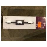 Home Decorators Collection Montrose 23.75 in. 3-Light Contemporary Bronze Dimmable Bathroom Vanity Light with Etched Glass Shade  Customer Returns See Pictures