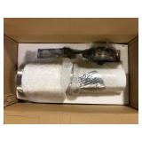 Cayden 6.5 in 1-Light Brushed Nickel Shaded Pendant Light with Clear Plus Etched Opal Glass Shade, No Bulbs Included  Customer Returns See Pictures