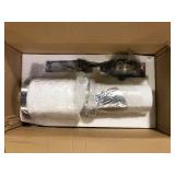 Cayden 6.5 in 1-Light Brushed Nickel Shaded Pendant Light with Clear Plus Etched Opal Glass Shade, No Bulbs Included  Customer Returns See Pictures