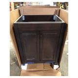 Glacier Bay Delridge 25 in. Single Sink Chocolate Bath Vanity  (Assembled) Granite Top Not Included  Customer Returns See Pictures