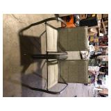 Lot of StyleWell Mix and Match Stationary Stackable Steel Sling Oversized Outdoor Patio Dining Chair in Riverbed Taupe  Customer Returns See Pictures