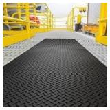 Workforce Black 36 in. x 20 ft. Vinyl Diamond Plate Commercial Floor Mat  Customer Returns See Pictures