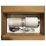 Cayden 6.5 in 1-Light Brushed Nickel Shaded Pendant Light with Clear Plus Etched Opal Glass Shade, No Bulbs Included Customer Returns See Pictures