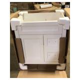 Home Decorators Collection Ridge 30 in. W x 22 in. D x 34 in. H Bath Vanity Cabinet without Top in White    Customer Returns See Pictures