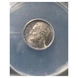 1959 US ROOSEVELT DIME ANACS MS65 FSB
