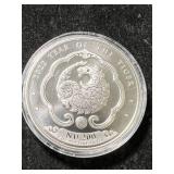 1 TROY OZ .999 FINE SILVER 2022 YEAR OF THE TIGER ROUND IN AIRTITE