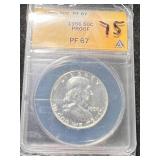 1956 US PROOF FRANKLIN HALF DOLLAR ANACS PF67