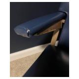 Mid-Century Modern Blue Vinyl Sled Base Lounge Chair