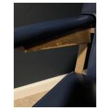 Mid-Century Modern Blue Vinyl Sled Base Lounge Chair