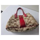 Coach Signature Canvas & Leather Handbag (Style F17424)