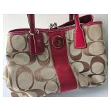 Coach Signature Canvas & Leather Handbag (Style F17424)