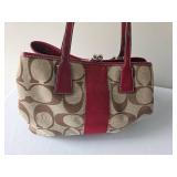 Coach Signature Canvas & Leather Handbag (Style F17424)