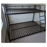 GODEER Black Heavy Duty Twin over Full Metal Bunk Bed, Easy Assembly with Enhanced Upper-Level Guardrail
