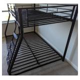 GODEER Black Heavy Duty Twin over Full Metal Bunk Bed, Easy Assembly with Enhanced Upper-Level Guardrail