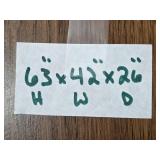 Antique Wooden Hoosier Cabinet with Glass Panel Doors