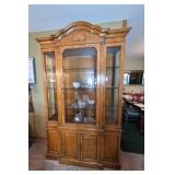 Vintage Wooden China Cabinet with Glass Doors
