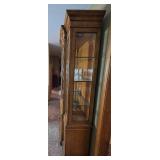 Vintage Wooden China Cabinet with Glass Doors