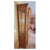 Vintage Wooden China Cabinet with Glass Doors