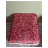 Floral Upholstered Armchair with Matching Ottoman