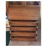Antique Secretary Desk with Hutch and Glass Doors