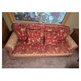Floral Patterned Sofa with Decorative Cushions