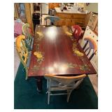 Dining Room Table with 6 Shabby Chic Painted Chairs