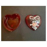 Fenton Glass Bear, Beautiful Antique Pink Glass Basket in Stand & Misc Crystal and Glass Decor Pieces