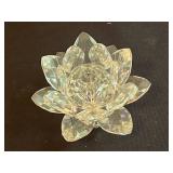 Fenton Glass Bear, Beautiful Antique Pink Glass Basket in Stand & Misc Crystal and Glass Decor Pieces