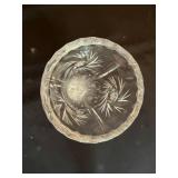 Fenton Glass Bear, Beautiful Antique Pink Glass Basket in Stand & Misc Crystal and Glass Decor Pieces