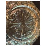 Vintage Crystal Glassware Set with Pedestal Covered Cake Plate (new), Basket, and Plates