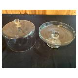 Vintage Crystal Glassware Set with Pedestal Covered Cake Plate (new), Basket, and Plates