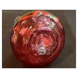 VTG Fenton Cranberry Glass 7" Ruffle-Top CRUET w/ Stopper & Assorted Decorative Glass Items