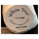 Fenton Cranberry Opalescent Hobnail Cruet & VTG Collection of Decorative Plates and Figurines Including Frances Hook Numbered Plate and Willow Tree "Courage"