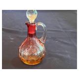 Fenton Cranberry Opalescent Hobnail Cruet & VTG Collection of Decorative Plates and Figurines Including Frances Hook Numbered Plate and Willow Tree "Courage"