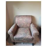 Patterned Upholstered Armchair with Paisley Design