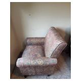 Patterned Upholstered Armchair with Paisley Design