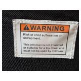 Brown Leather Storage Ottoman with Tufted Top