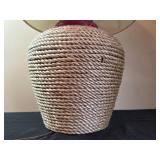 Rustic Rope Table Lamp with Star Pattern Shade