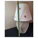 Rustic Rope Table Lamp with Star Pattern Shade