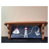 Assorted Home Decor Collection with Table, Wastebasket, and Shelf