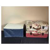 Set of Christmas Decorative Boxes and Blue Storage Box