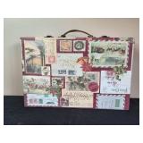 Set of Christmas Decorative Boxes and Blue Storage Box