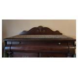 Antique Wooden Dresser with Brass Tone Hardware