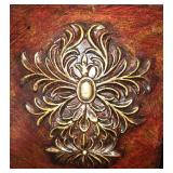 Pair of Ornate Table Lamps with Beige Shades