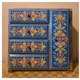 Handcrafted Wooden Shabby Chic Jewelry Box with Floral Design