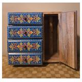 Handcrafted Wooden Shabby Chic Jewelry Box with Floral Design